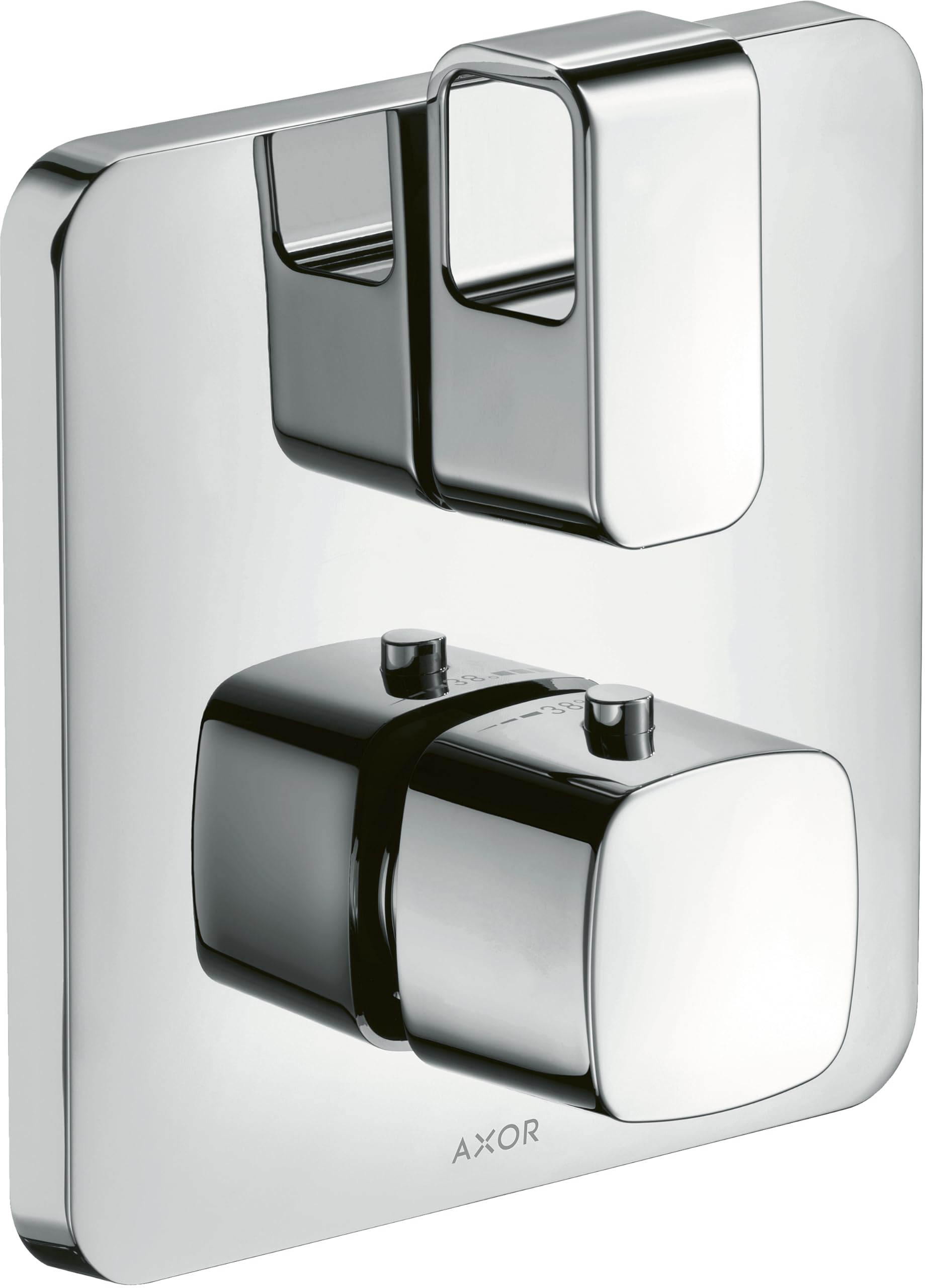 hansgrohe AXOR Urquiola termostato empotrado con válvula de cierre/cambio, 11733300, Color: Polished Black Chrome