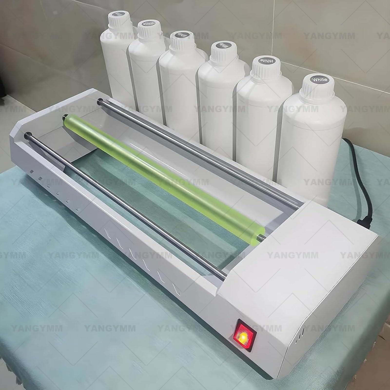 Mezclador de Pintura EléCtrico de 6 W, MáQuina de LaminacióN Anti-PrecipitacióN, Capacidad para 6 Botellas de Tinta de 1 L, Mezclador de VóRtice para Bricolaje, para Mezclar Acuarela A