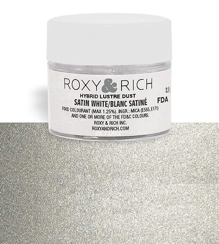Miniatura 1 de Roxy & Rich Hybrid Luster Powder - Colorante para alimentos, color blanco satinado, 0.09 oz