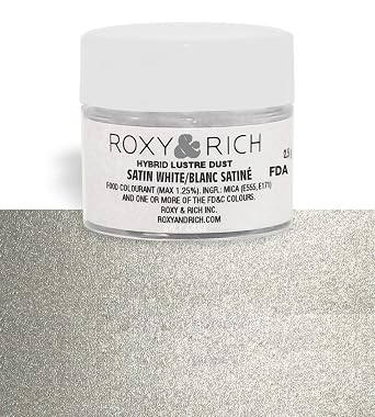 Roxy & Rich Hybrid Luster Dust Powder Food Color, Satin White 2.5 Grams