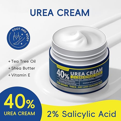 Miniatura 2 de Paquete de 2 crema de urea 40% + 2% ácido salicílico, 3.53 onzas, hidratante de máxima fuerza para pies y manos para piel áspera y seca, removedor
