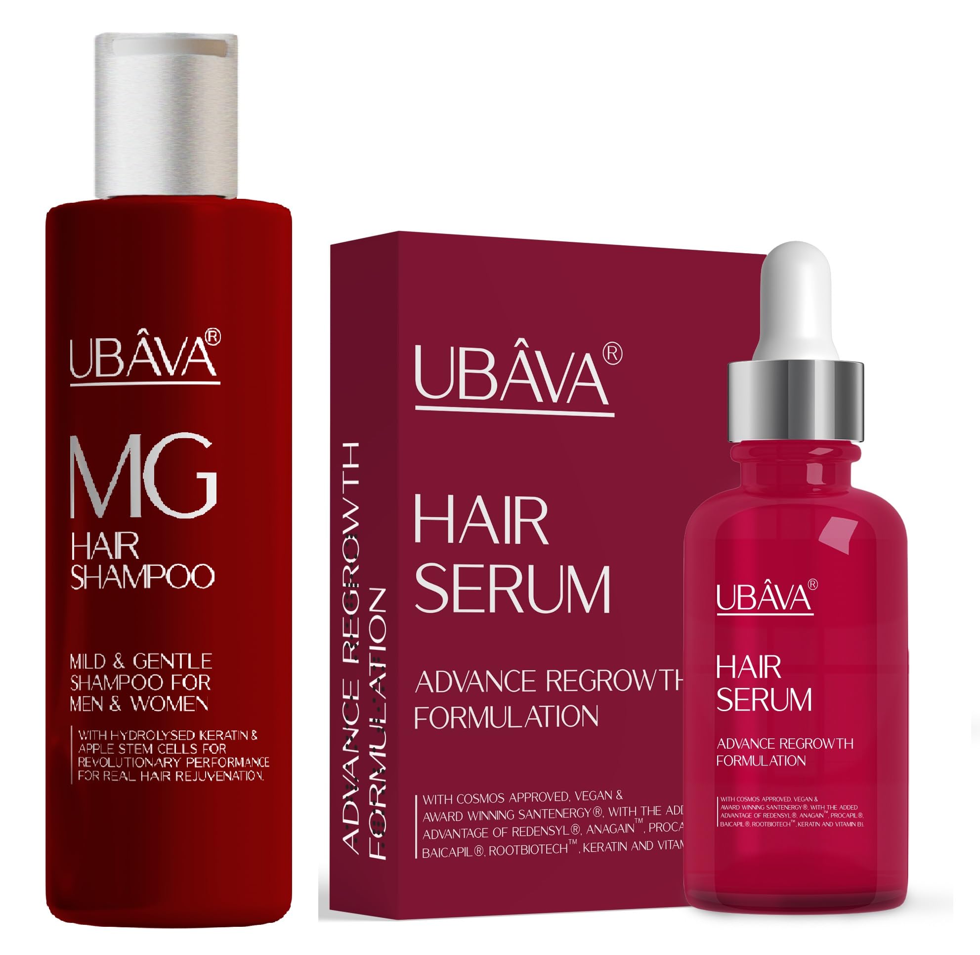 UBAVA Hair Serum + UBAVA MG Hair Shampoo (2)