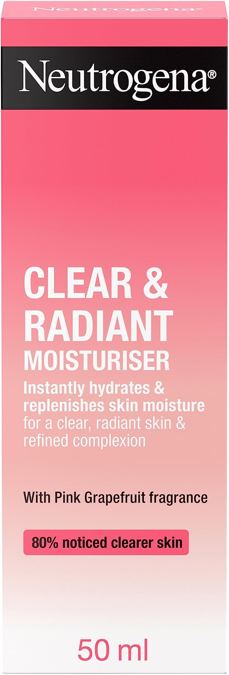 Clear & Radiant Moisturiser (1x 50ml), Daily Facial Cream for Dry Skin Prone to Blemishes, Uplifting Oil-Free Moisturiser with Pink Grapefruit Fragrance, for a Clearer, Radiant Skin