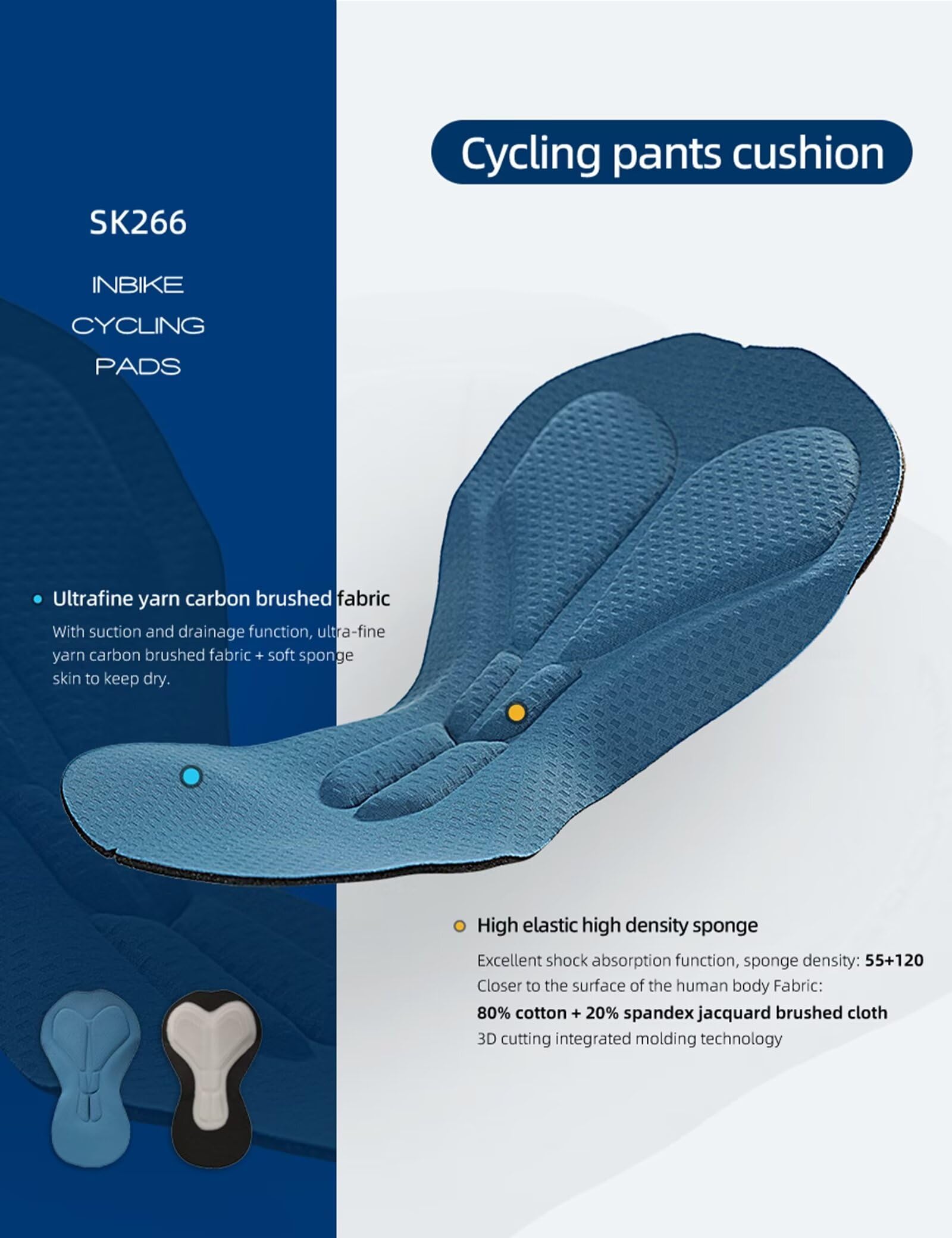 INBIKE Cuissard de cyclisme à bretelles pour femme avec rembourrage en éponge 3D haute densité respirant