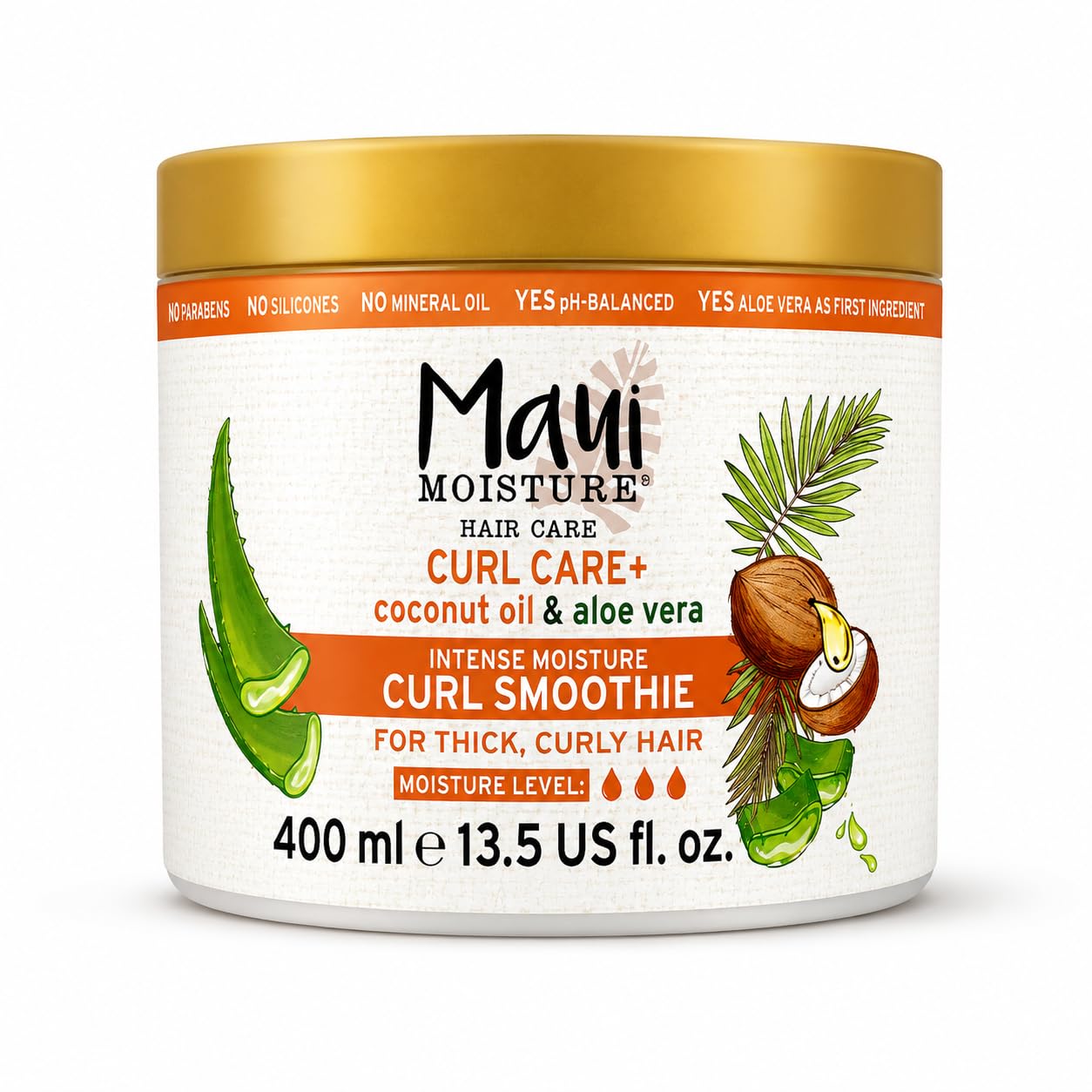 Maui Moisture Coconut Oil Hydrating Smoothie 400ml | Aloe Vera Leave-In Cream for Thick, Frizz-Free Hair | Silicone-Free, Vegan & Paraben-Free Styling-image-45