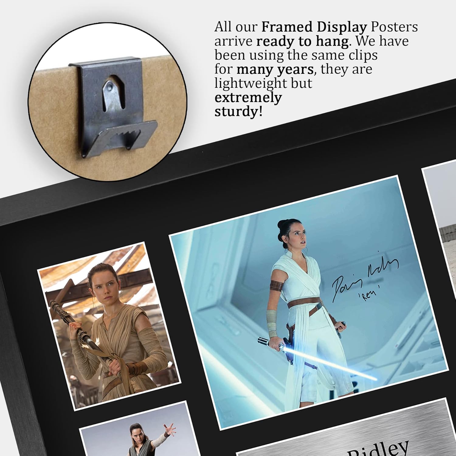 HWC Trading Daisy Ridley Star Wars Rey 16 x 12 inch (A3) Printed Gifts Signed Autograph Picture Display for Movie Memorabilia Fans - 16" x 12" Framed