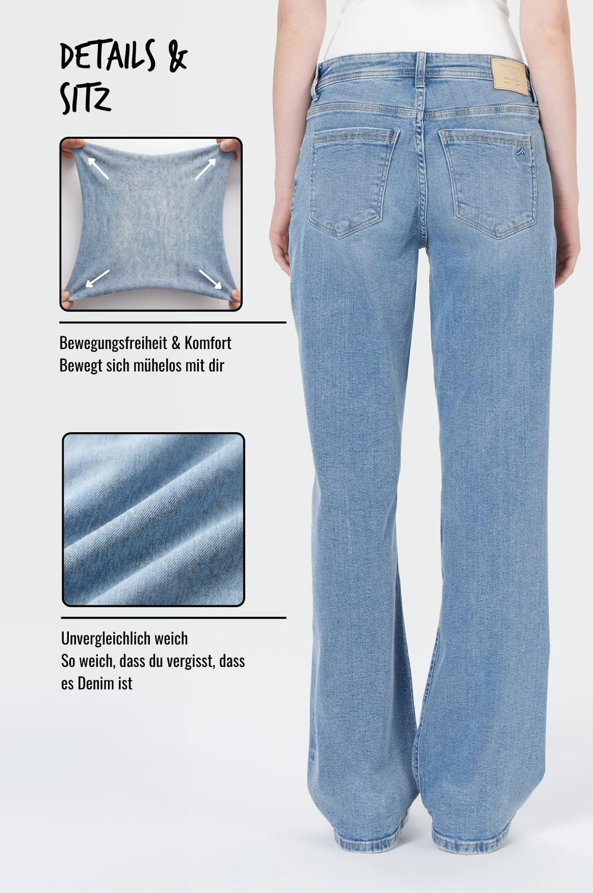 Miracle of Denim M.O.D Nicola Wide Leg Hose – Weitausgestellte Damen Jeans, Stretch Denim, Flared Jeans