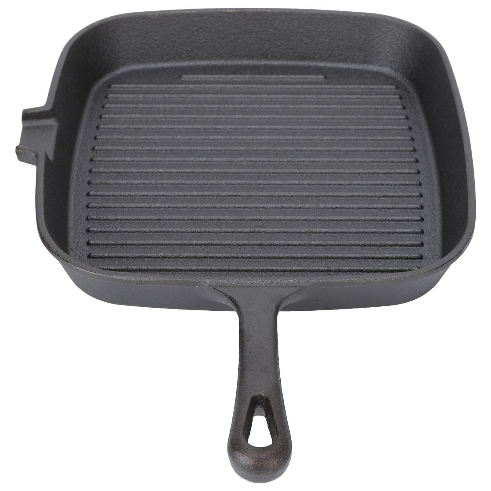 Nieprzywierająca patelnia grillowa z wylewkami, żeliwna kwadratowa patelnia grillowa, patelnia grillowa Konstrukcja nieprzywierająca Uchwyt odporny na ciepło Szybkie (22cm)
