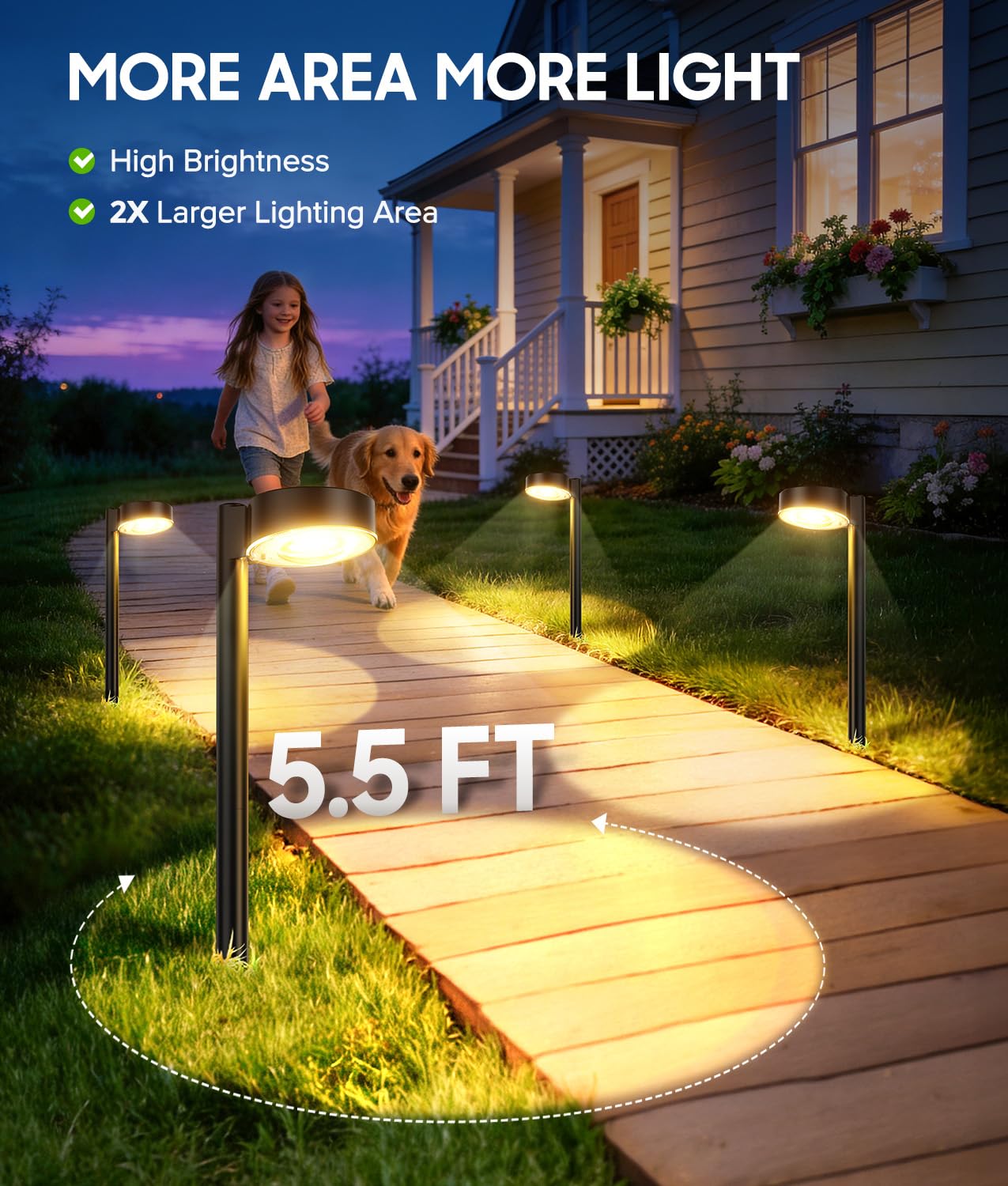 ELECLINK Solar-Wegleuchten für den Außenbereich, 12 Stück, wasserdichte Wegeleuchte mit größerer LED-Linse, heller bis zu 12 Stunden, Outdoor-Solarleuchte für Gehweg, Auffahrt, Hof, Garten, Terrasse
