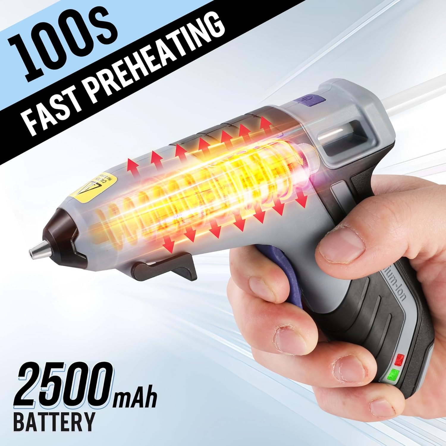 WORKPRO Hot Glue Gun fast preheating and battery capacity