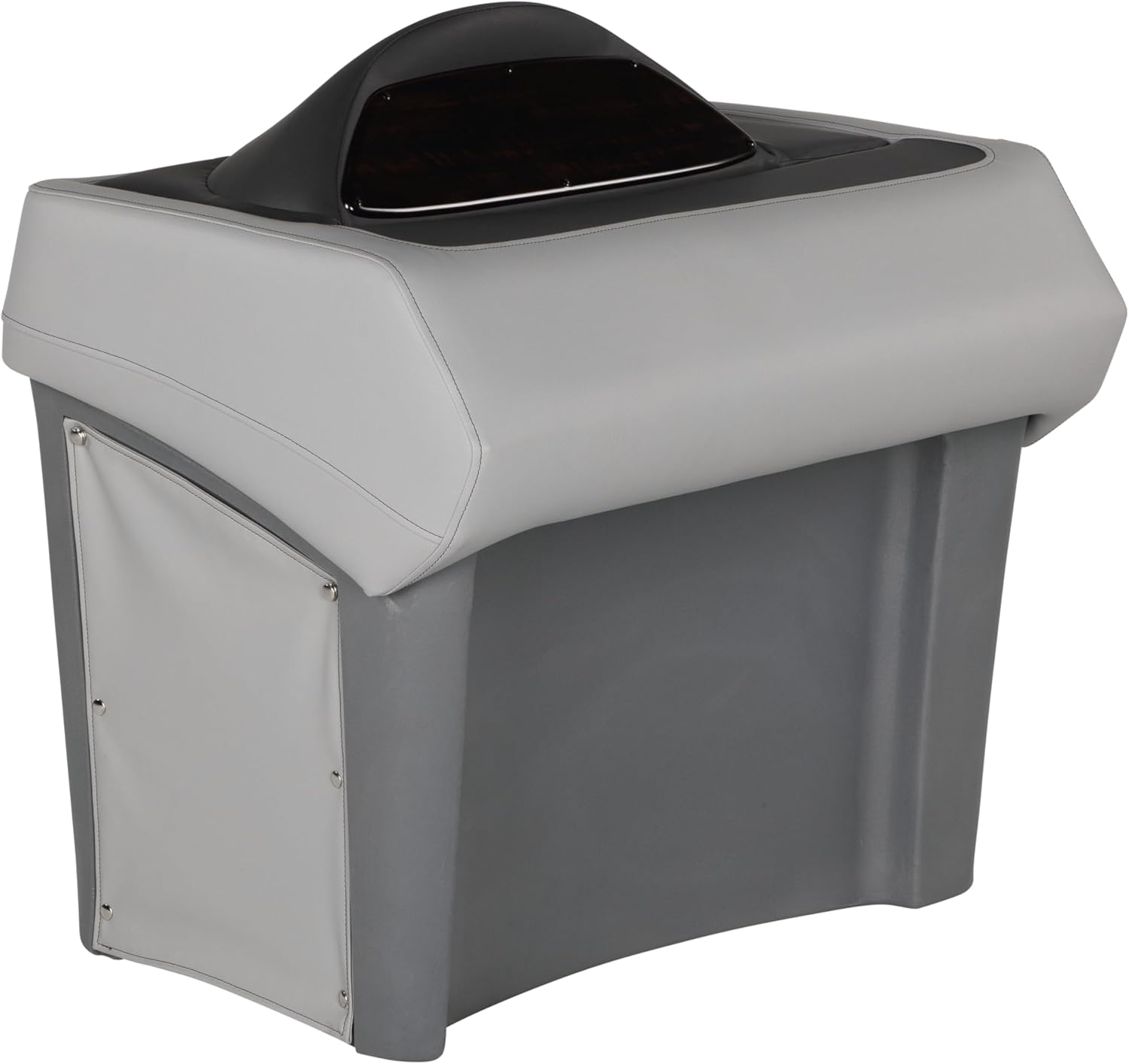 Lippert Rockport Series 34" Pontoon Helm Stand, Measures 34.5" L x 25" W x 34" H, Marine-Grade Vinyl, Stylish Upholstered Panels, Easy Installation, Fits Most Pontoons, River Rock – 20221094194