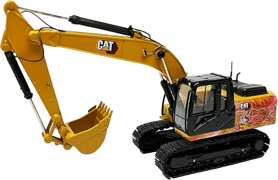 Diecast Masters 150 Scale Cat 320 GX Hydraulic Excavator with Dragon Totem Decoration | High Line Series Cat Trucks & Construction Equipment Model 85674L