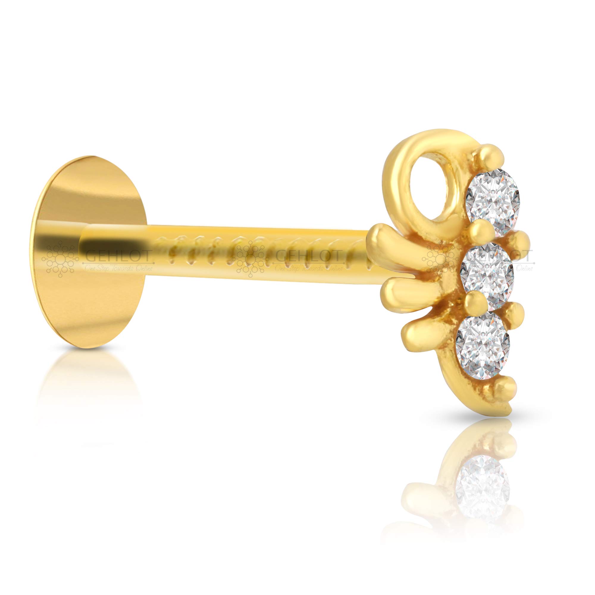 GEHLOT ; OneStep Towards Online Gold Plated Nose Pin Stone Design | Style2 | Yellow Gold Nose Pin Stud | Diamond Piercing For Women and Girls (B092J9JVF2) Amazon Price History, Amazon Price Tracker