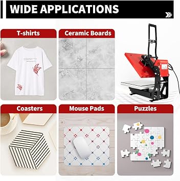 Heat Press Machine, 16x20 Heavy Duty Auto Open Heat Press Machine T-Shirt Clamshell Digital Sublimation DIY Printer Heat Transfer with Slide Out Base Function for T-Shirts, Bags, Mats, Mouse Pads
