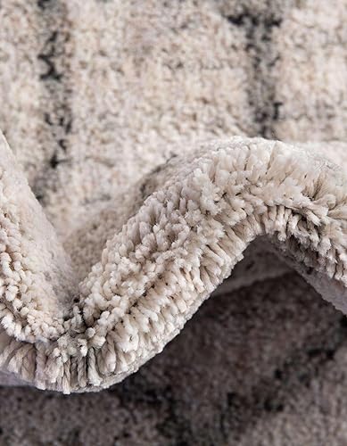 Miniatura 6 de Unique Loom Eco Trellis Collection - Alfombra de área - Mondo (rectangular 7 pies 10 pulgadas x 10 pies 0 pulgadas, marfilgris)