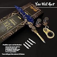 Vista 4 de Aifeiter Juego de Pluma y Tinta de Caligrafía, Juego de Pluma de Caligrafía, Incluye: Pluma de Pluma, 2 Botellas de Tinta de Color, Soporte 2 en 1