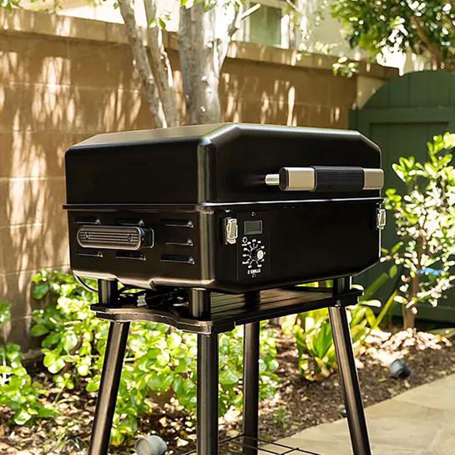 Z GRILLS ZPG-200APro Portable Tabletop Wood Pellet Grill and Smoker, Digital Control, 8 in 1 BBQ Grill for Outdoor Kitchen, Backyard, 202 Sq Inches of Cooking (Black)