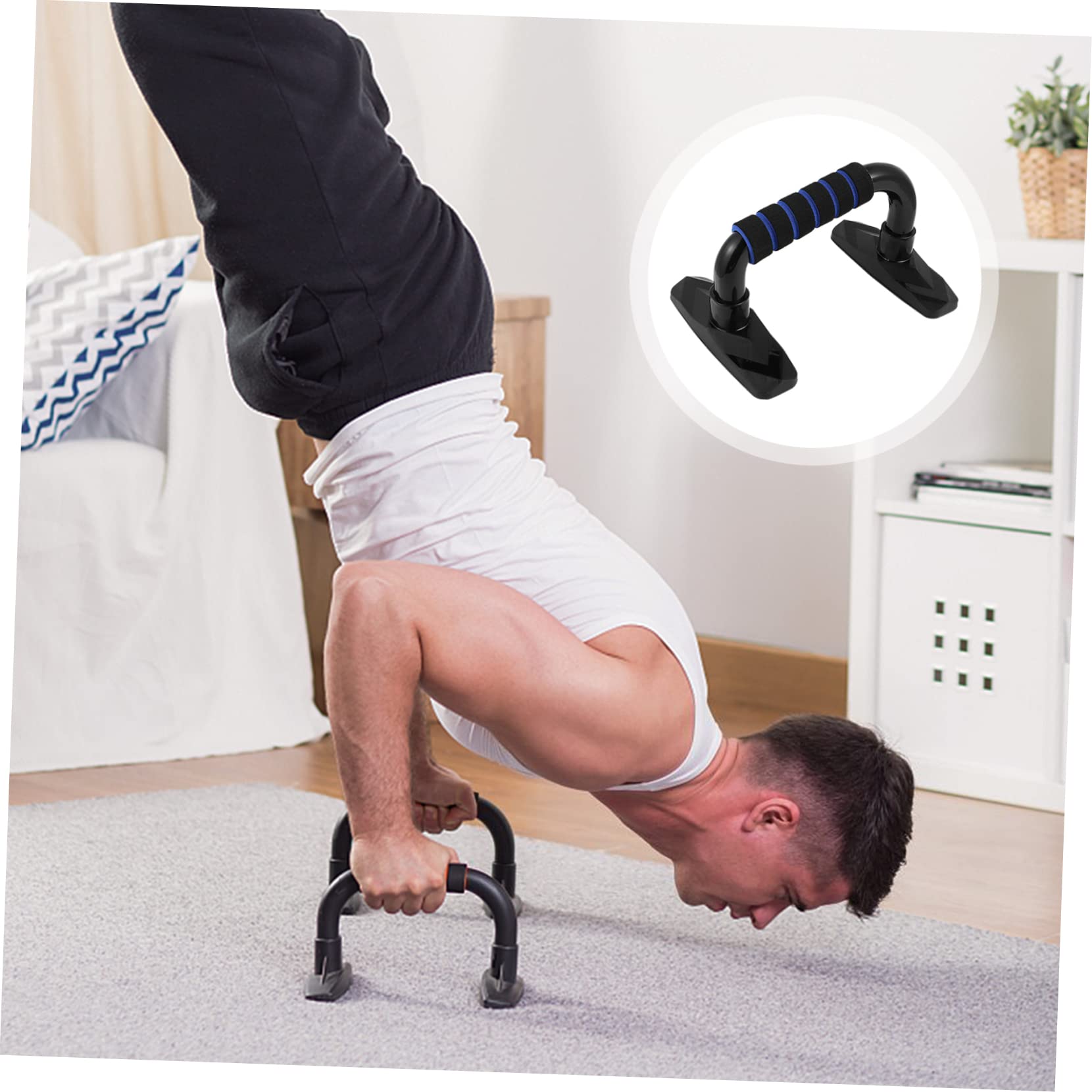 BESPORTBLE 2pièces Barres De Pompes Avec Poignées Antidérapantes Équipement Pour Musculation à Et Extérieur Support Et Stable Pour Entraînement De Force