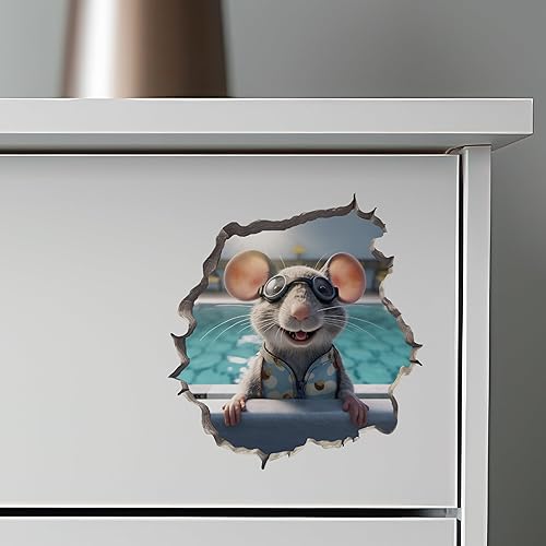 Miniatura 6 de Adhesivo de pared 3D con agujero de ratón con agujero de ratón