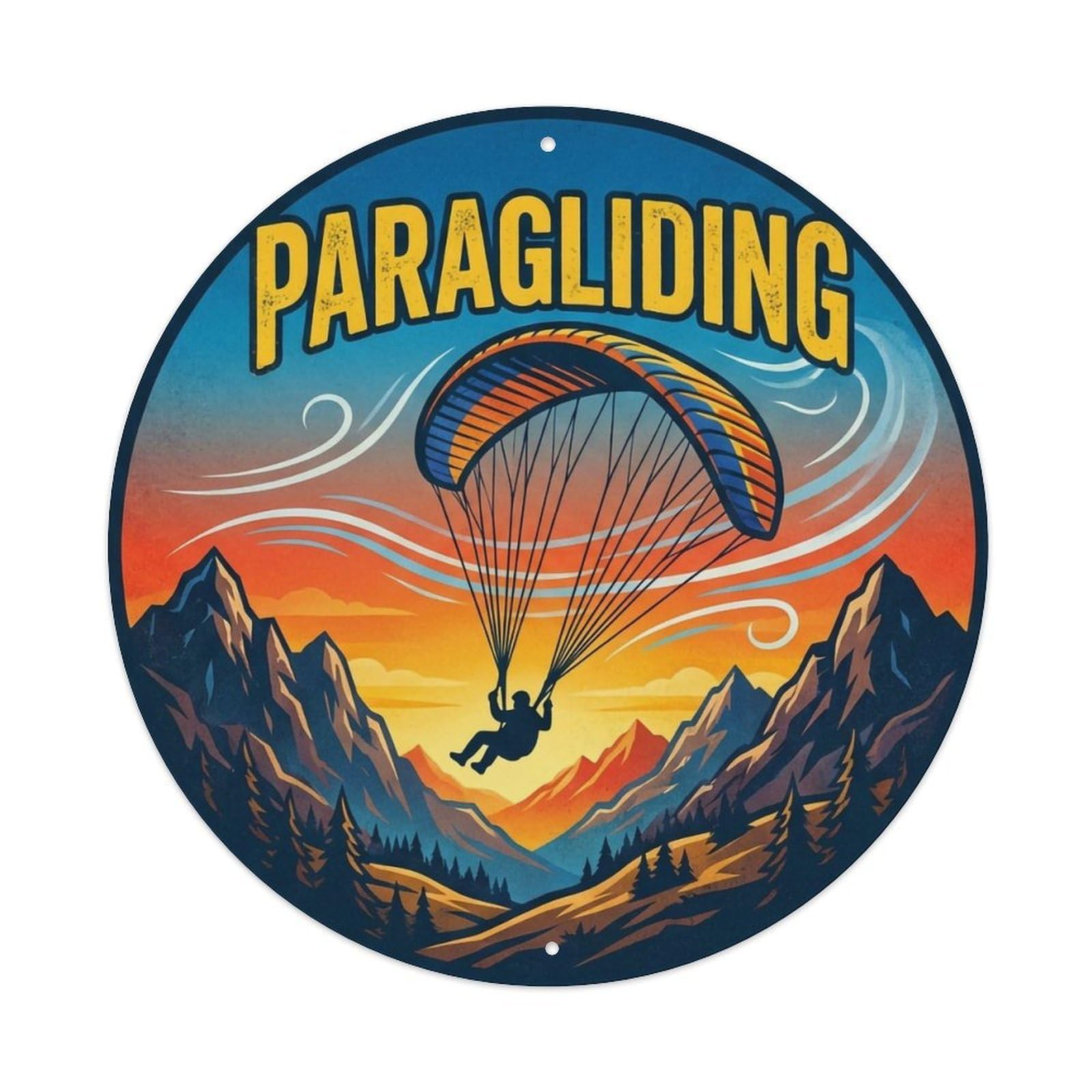 Vintage Paragliding Extreme Sports Metal Tin Sign