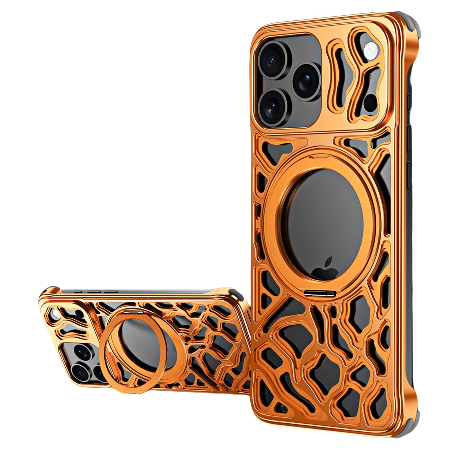 Coque iPhone 17 Pro Max orange minimaliste et fine au fini rock - 8