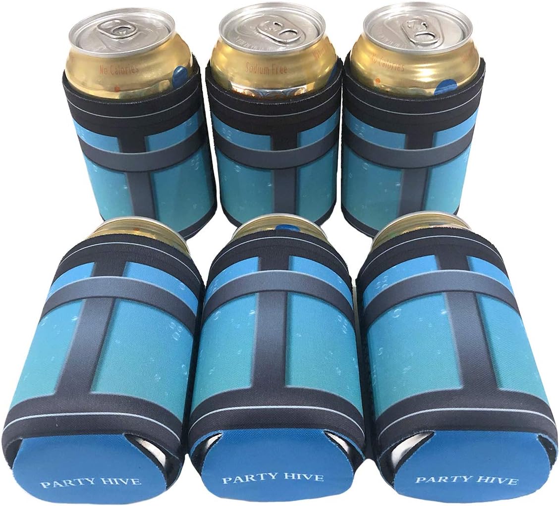 Party Hive 6 Pack Chugger Jug Soda Can Sleeves - Video Game Party Favor Decorating Supplies