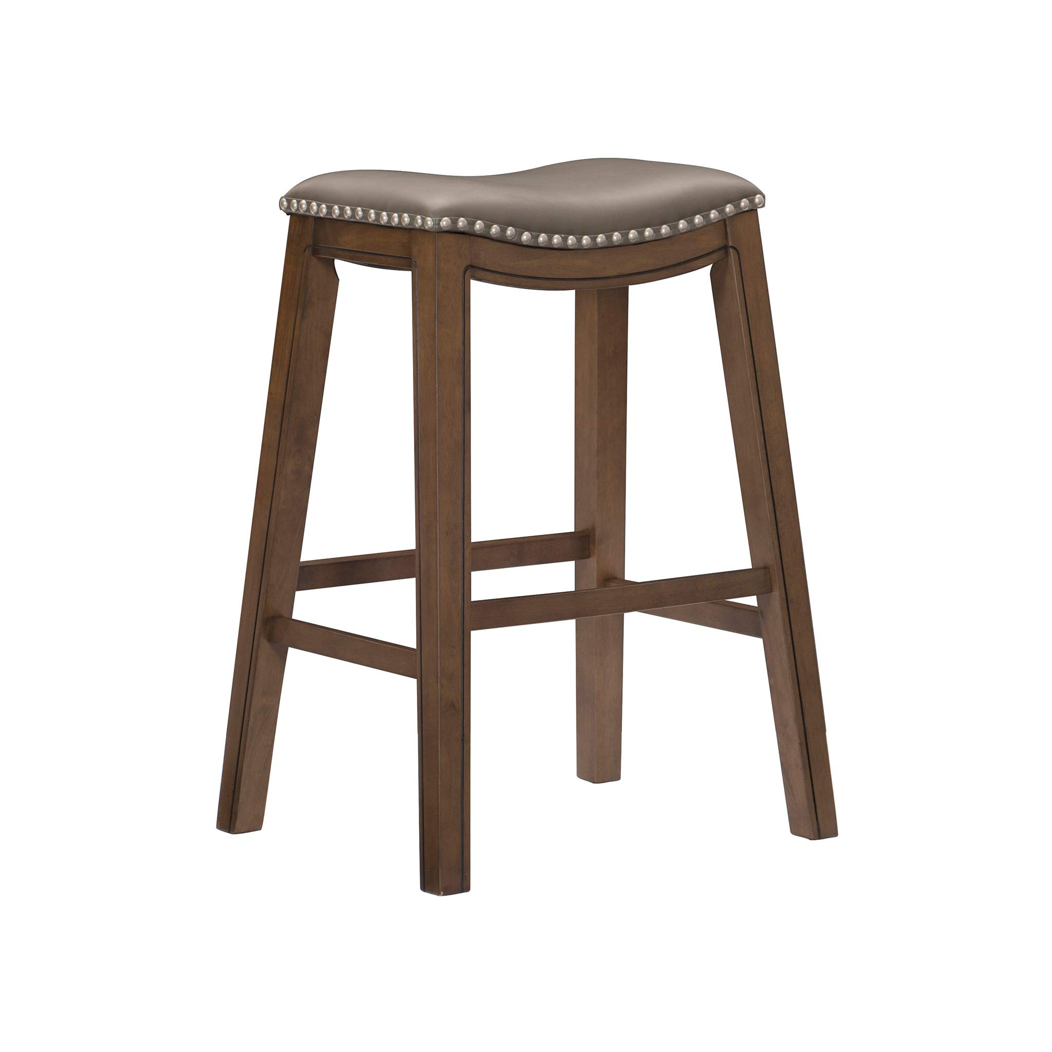 Homelegance Ordway Saddle Seat Bar Height Stool, 30"SH, Gray