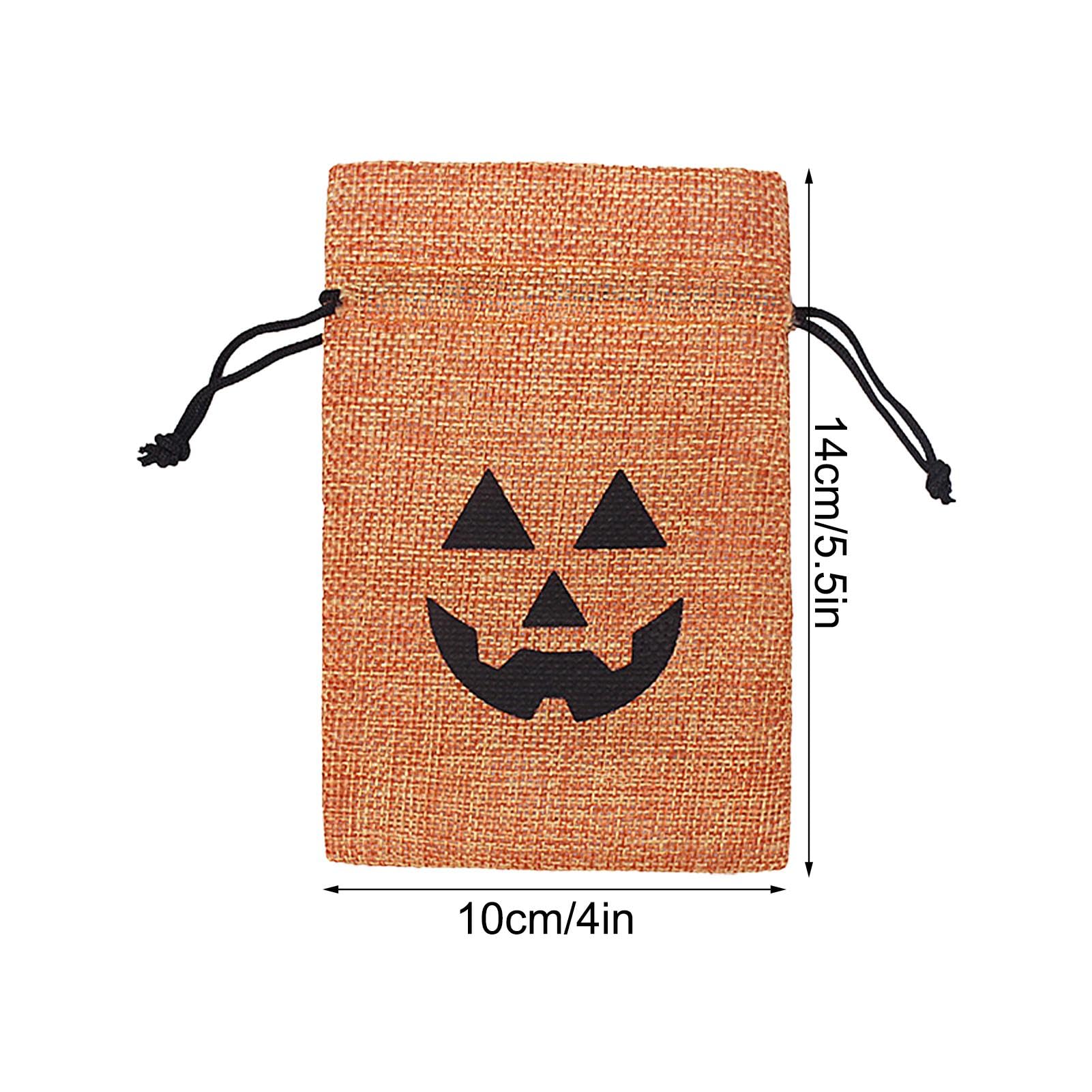 Lot De 5 Sacs Cadeaux En Toile De Jute Pour Halloween – Sacs à Bonbons D' Halloween