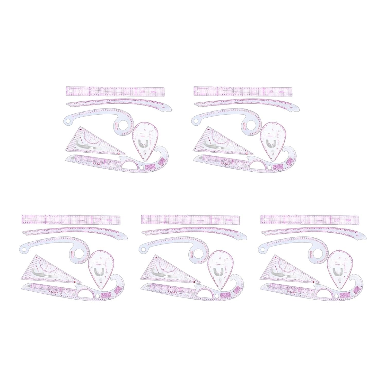 6pcs Practical Sewing French Cutting Ruler Measure Dressmaking Tailor Draw Rotary Cutter