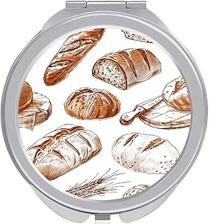 Espejo de maquillaje de viaje con patrón de a...