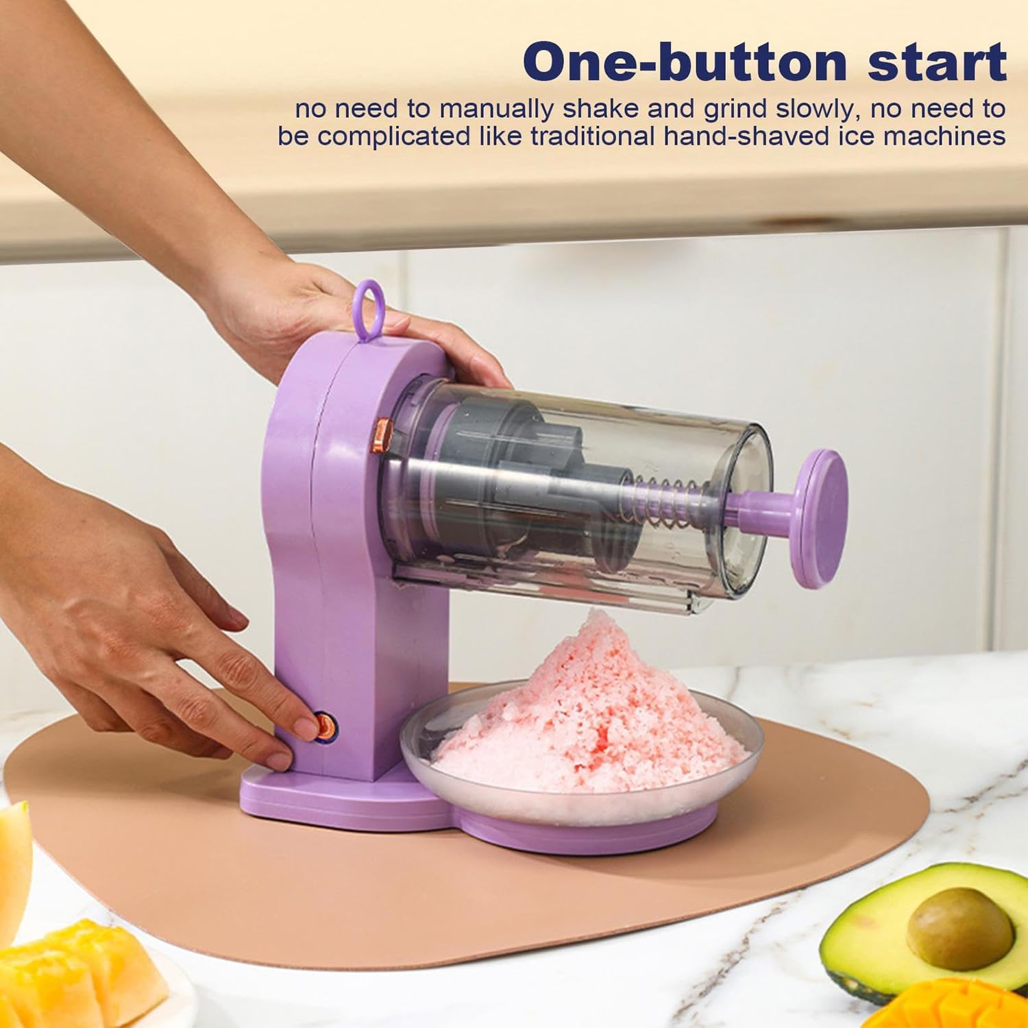 Portable Ice Crusher and Shaved Ice Machine with 2 Ice Cube Molds, Premium Electric Ice Shaver and Snow Cone Machine, USB Rechargeable Commercial Ice Shaver Crusher