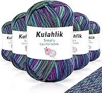 Vista 49 de 250g (5x50g) de hilo acrílico para crochet/tejido, hilo de gradiente de colores, 5 rollos de madejas, perfecto para cualquier proyecto de mini