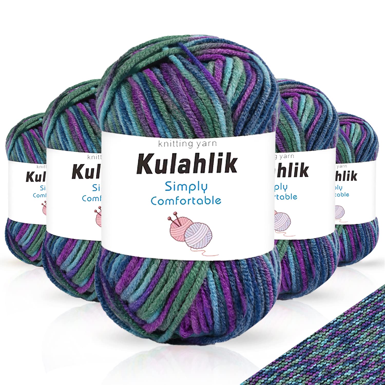 250g(5x50g) Acrylic Yarn for Crochet/Knitting, Colorful Gradient Yarn Thread, 5 Rolls Skeins, Perfect for Any Knitting Crochet and Crafts Mini Project — view 104