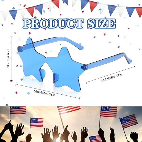 Miniatura 6 de SUNOVELTIES Gafas de sol sin montura de estrella de 1648, irregulares, de una pieza, de colores, transparentes, divertidas, para adolescentes y