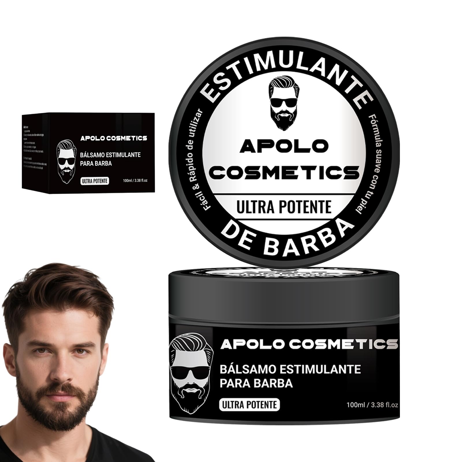 Para Barba Beard Growth Balm, Ultra Potente Estimulante de Barba, Bálsamo para Crecimiento de Barba Crema, Softner/Unscented Beard Butter, Sin Irritación 100ml/3.38floz (1 PC, 1)
