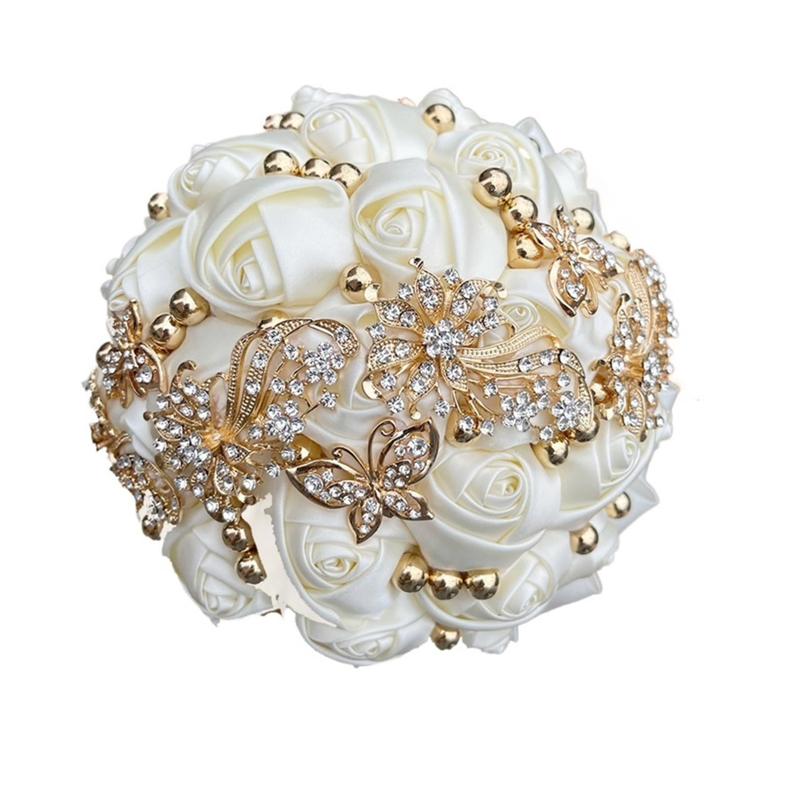 NDLHXKFRP Wedding bouquets for brides and bridesmaids, Artificial Wedding Bouquet Bridesmaid Multicolor Multiple Sizes(Pink,18CM)