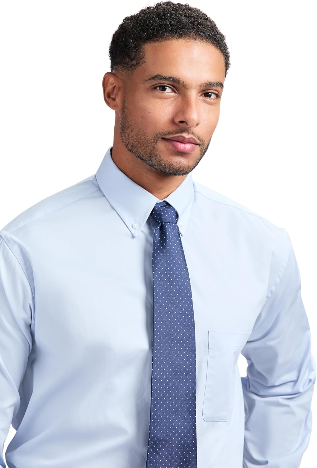 Izod Mens Dress Shirt Regular Fit Long Sleeve Wrinkle Free Stretch Button Down Collar - Image 4