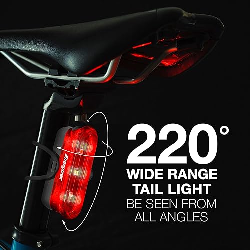 Miniatura 6 de Energizer Luz recargable X400 para bicicleta, IPX4 resistente al agua, diseño compacto y ligero, luz de clip frontal y luz LED trasera para