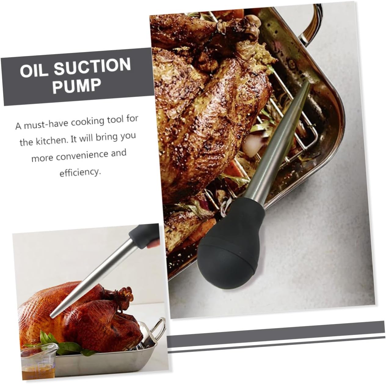 Turkey Marinade Injector for Bbq and Roasting Easy to Use Meat Injector Tool with Single Needle Suitable for Chicken Turkey Goose and More for Home Kitchen and Outdoor Grilling