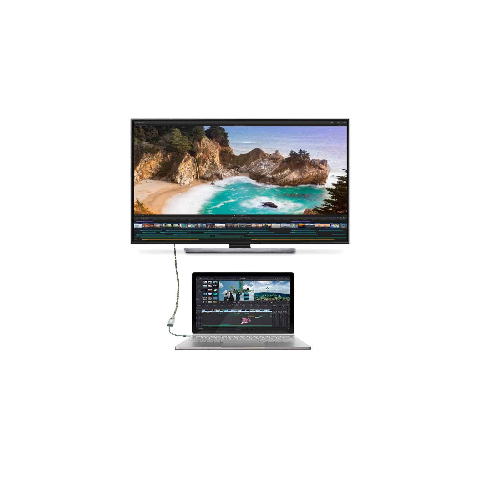 UPTab Adaptador HDR Activo USB-C a HDMI 2.0b 4K a 60Hz (Compatible con Thunderbolt 3)