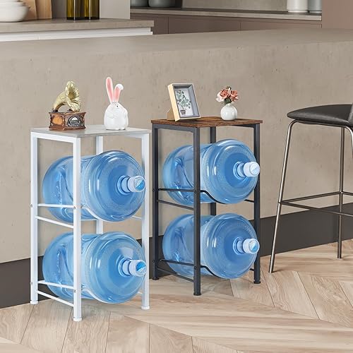Miniatura 7 de LIANTRAL Soporte para botellas de agua de 5 galones con estante de almacenamiento, soporte para jarra de agua, soporte para jarra de agua,