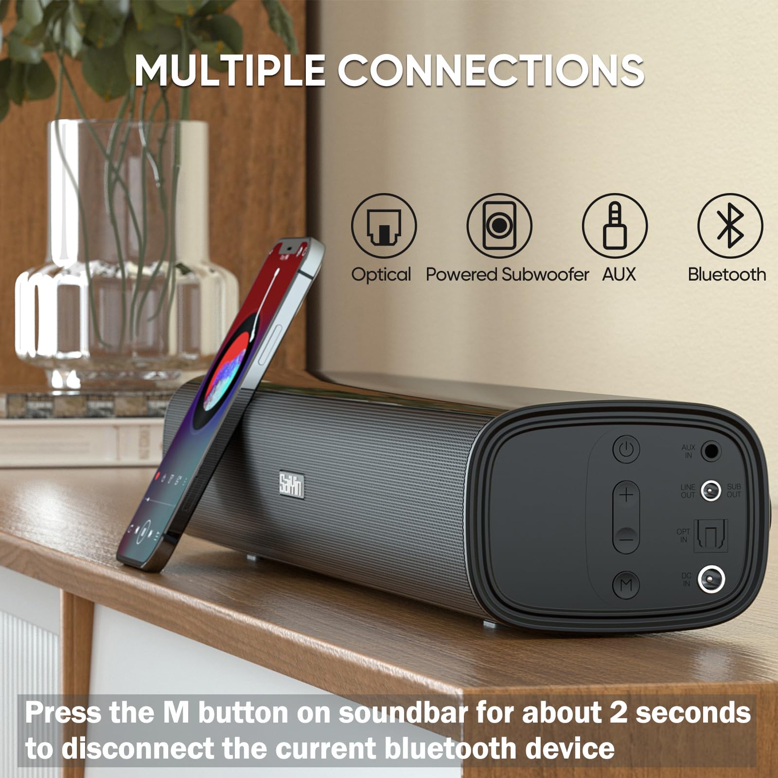 Amazon.com: Saiyin Sound Bar,17 inch Sound Bar for Smart TV with