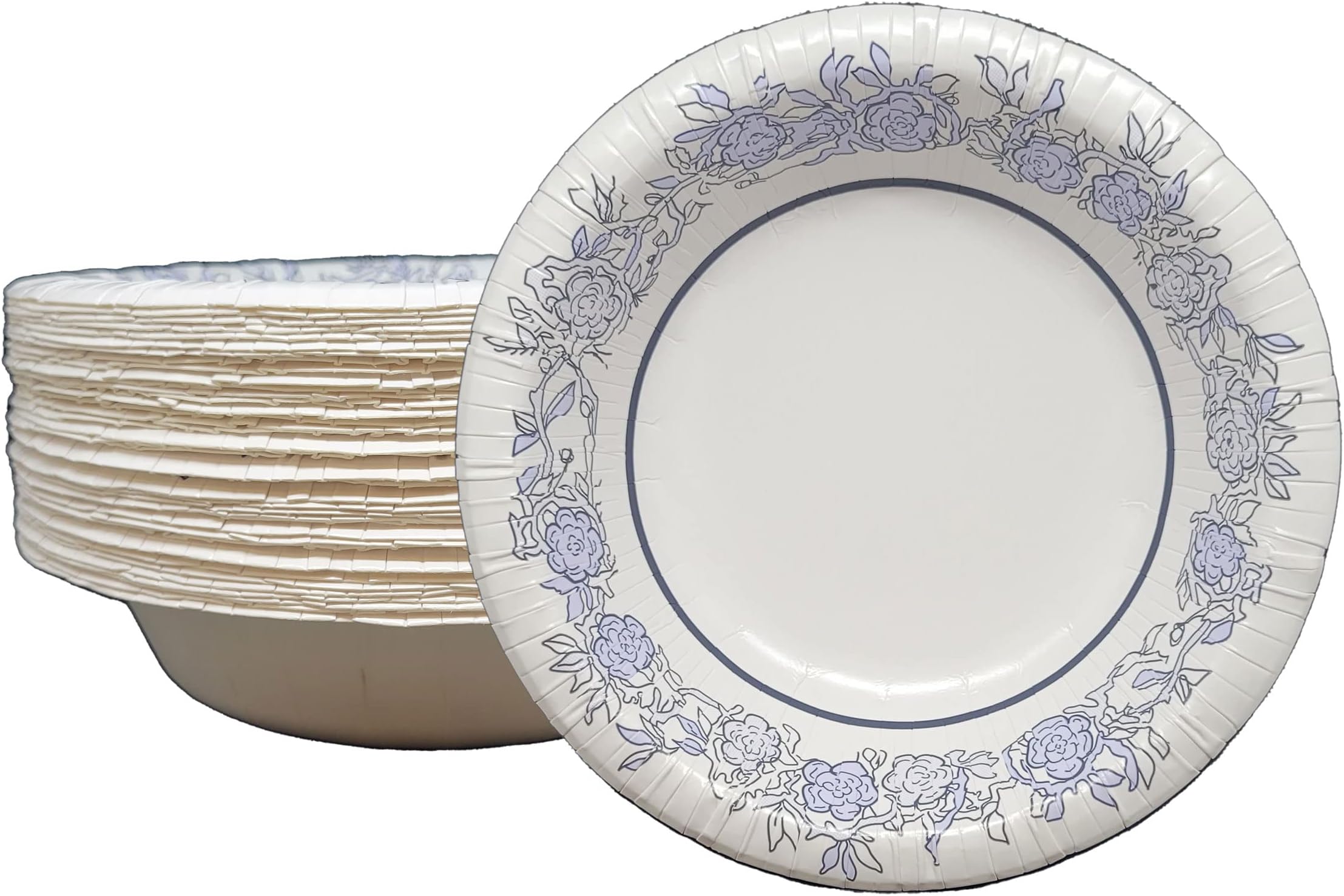 Ziliny 200 Pcs Tea Party Paper Bowls 18 oz Floral Paper