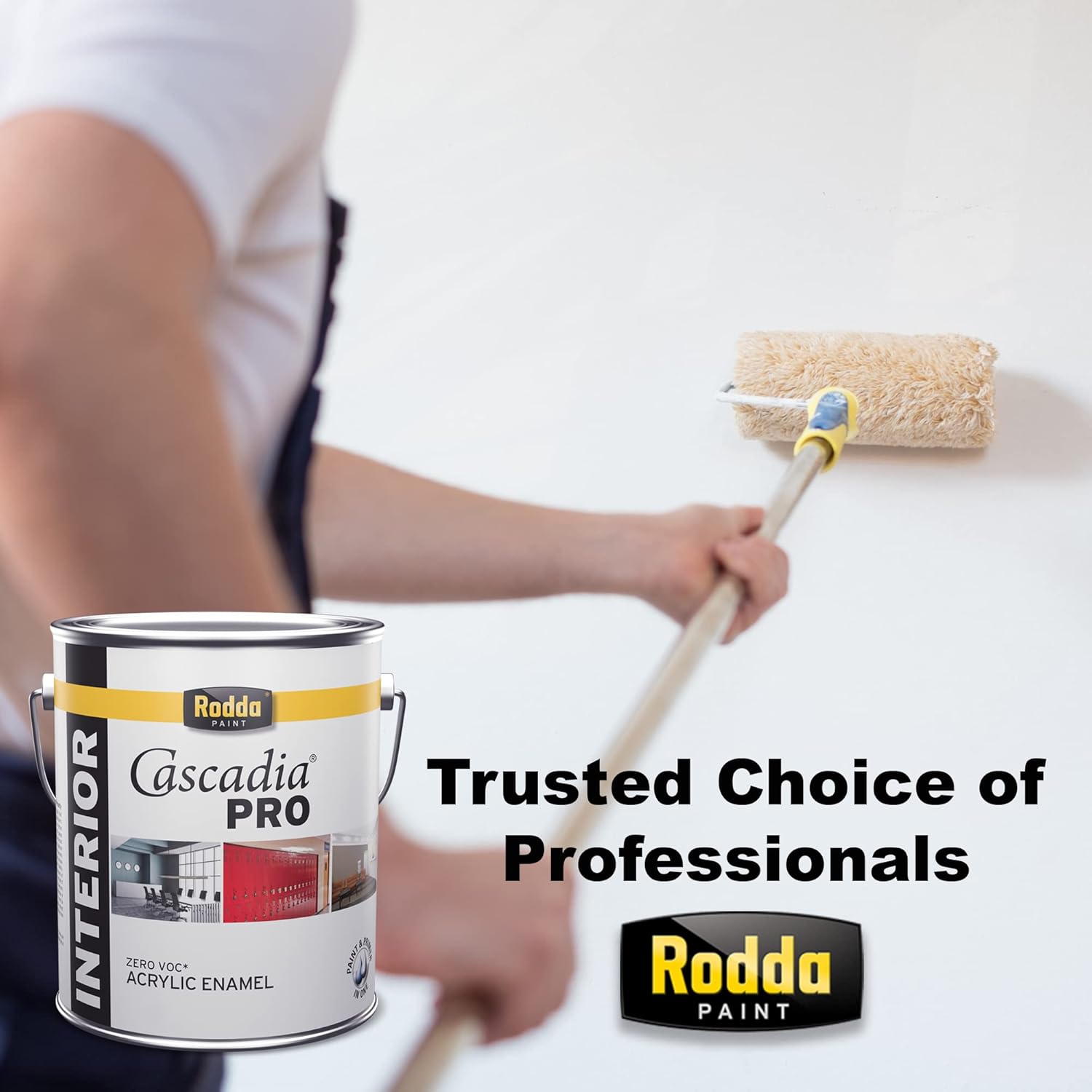 Rodda Cascadia PRO Interior Paint and Primer in One, Flat, 1 Gallon, Standard White