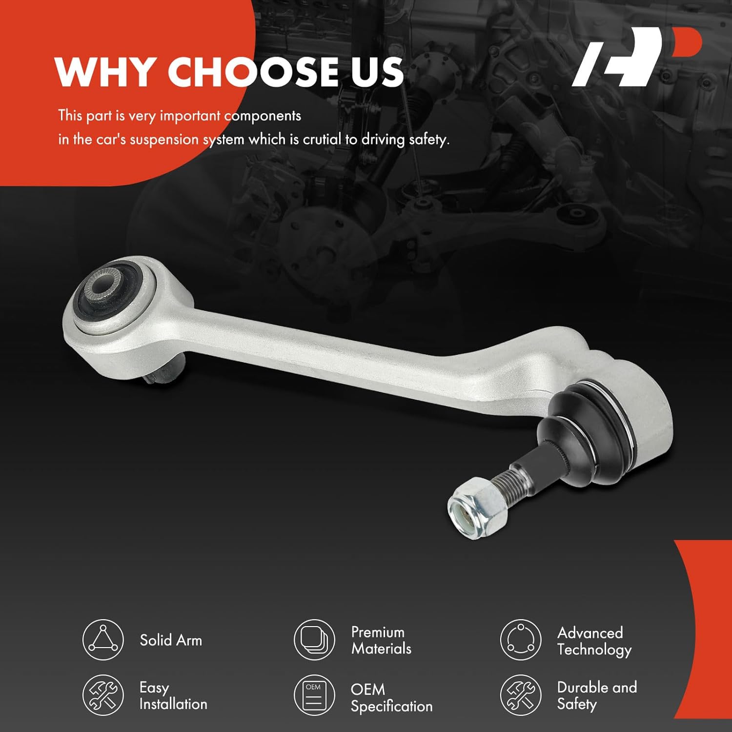 A-Premium Front Left Lower Control Arm, with Ball Joint & Bushing, Compatible with BMW - 2007-2014 - 325i 328i 330i 335i 335is 335D X1 128i 135i, RWD Only