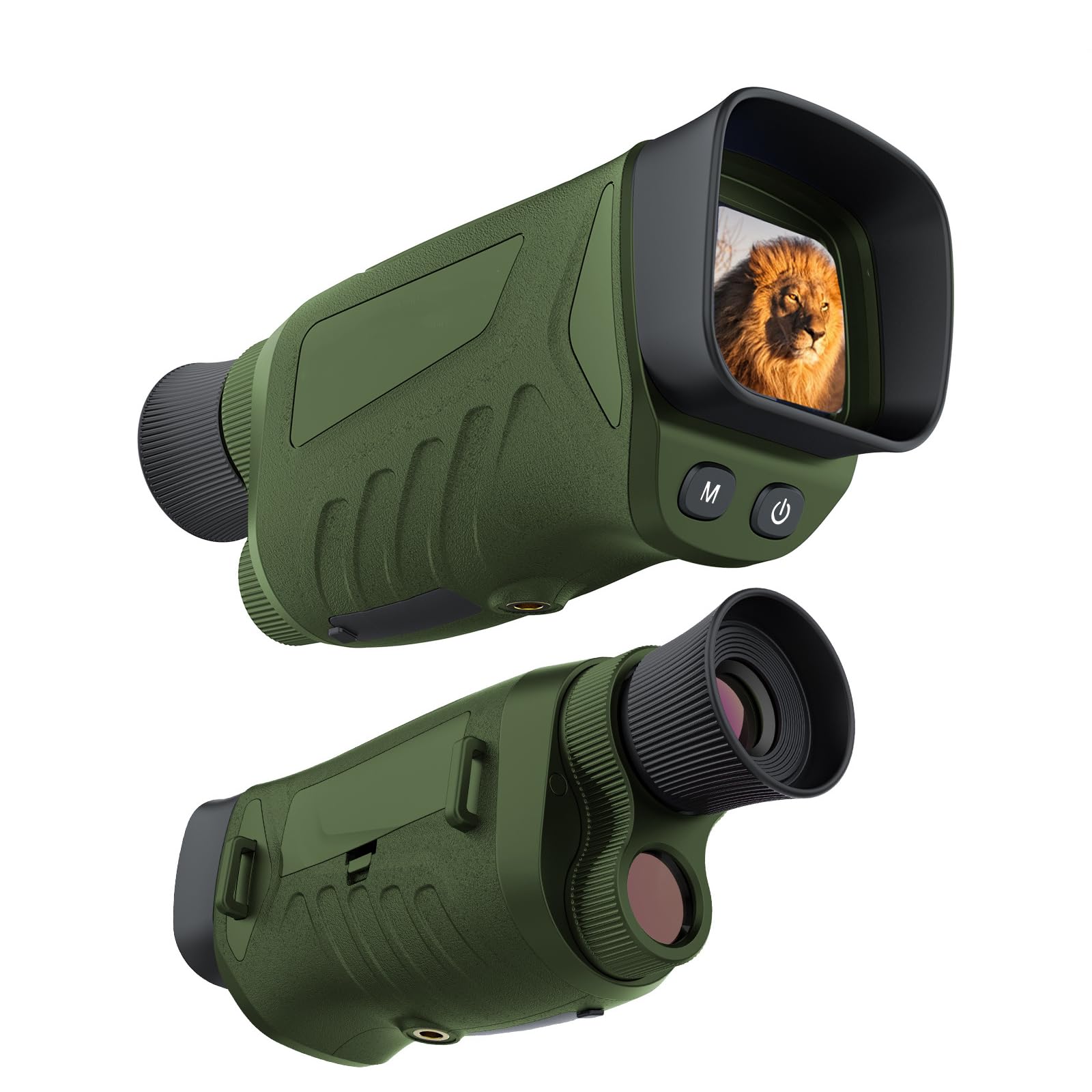 Visor Nocturno, Telescopio Monocular Infrarrojo Digital 4K,Gafas Infrarrojos Visión Nocturna Monocular, Telescopio portátil, 410m Rango de Detección, para Caza y Observación de Fauna(Color:Verde)