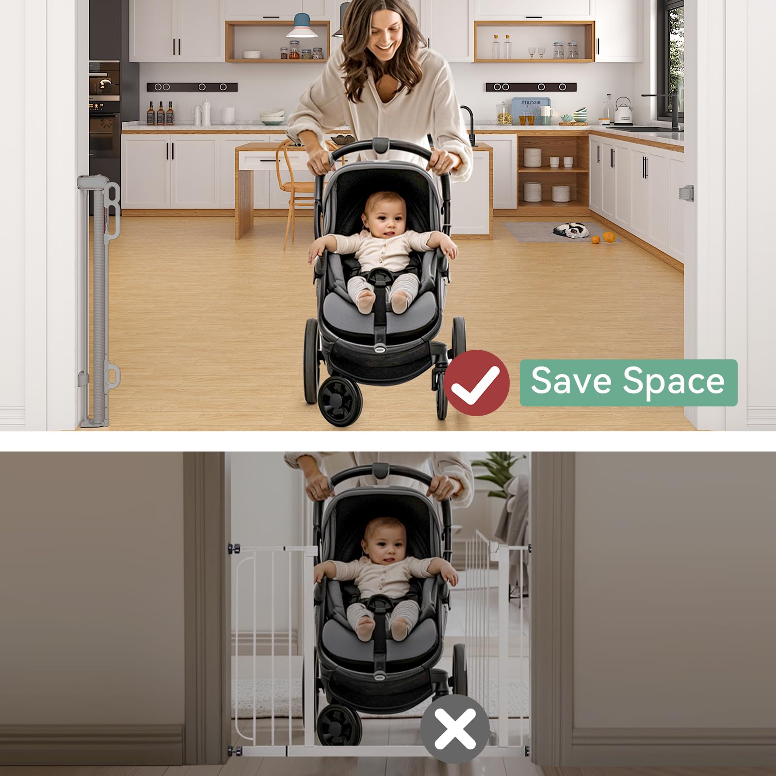 Amazon.com: Momcozy Baby Gate 41'' Tall 118'' Wide 【Extra Wide