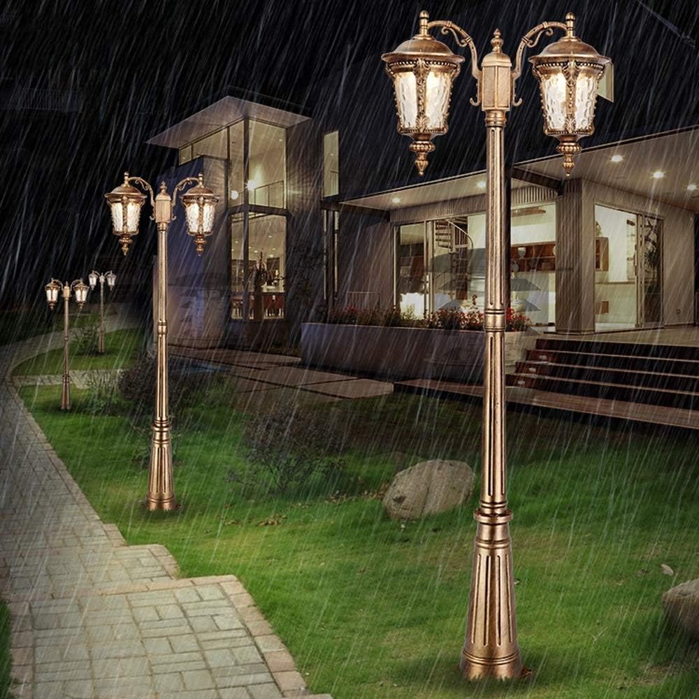 Lights Outdoor E27 2-Light European Landscape Garden Lantern Outdoor Column Lamp Floor Lamp Tradition Antique Victoria Waterproof Glass Bollard Light Garden Lawn Decoration Street Light Post Light Sta