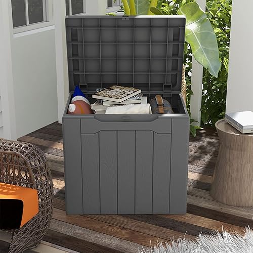 Miniatura 2 de Patiowell Caja de resina de 30 galones, caja de almacenamiento al aire libre para muebles de patio, entregas, suministros de piscina, impermeable y