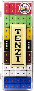TENZI Party Pack Dice Game - A Fun, Fast Frenzy for The Whole Family - 6 Sets of 10 Colored Dice with Storage Case - Colors May Vary